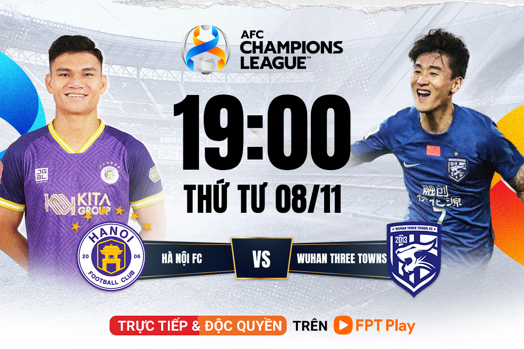 Trực tiếp trận Hà Nội FC vs Wuhan Three Towns