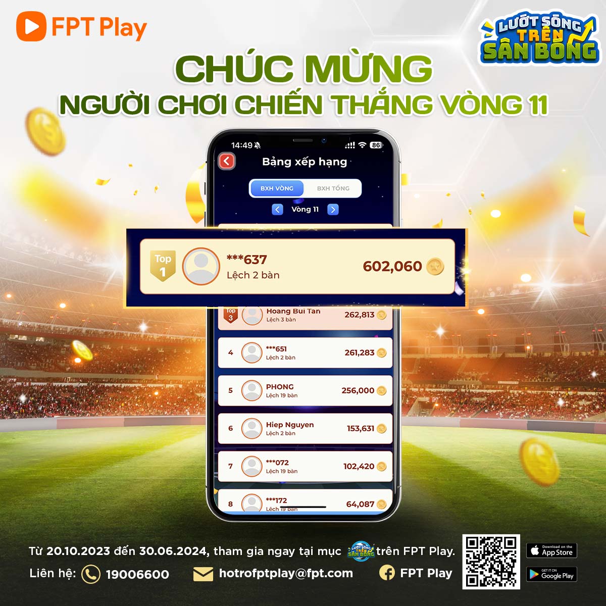 Lướt Sóng Trên Sân Bóng Vòng 11