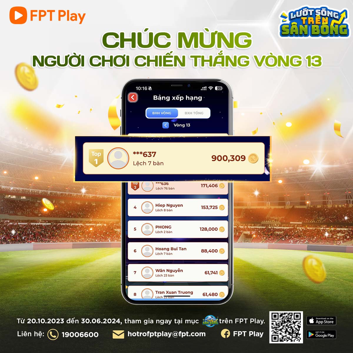 LƯỚT SÓNG TRÊN SÂN BÓNG VÒNG 13